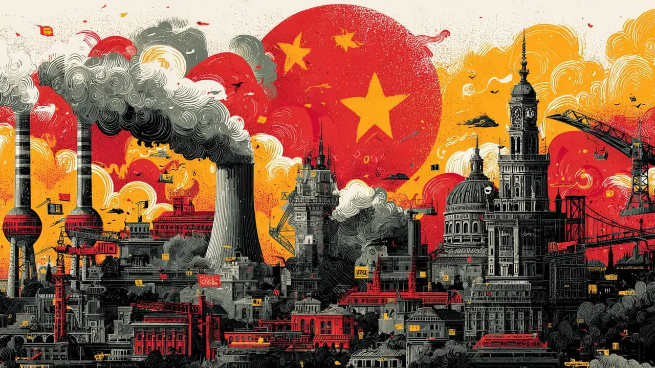 Illustration of China's industrial growth affecting global manufacturing.