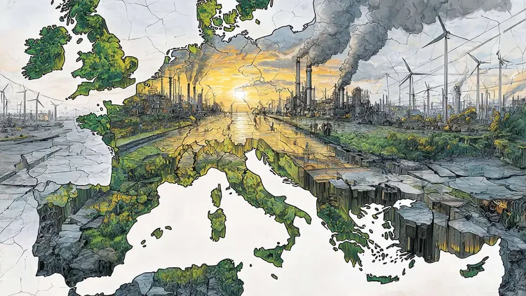 Industrial pollution and climate change effects in Europe.