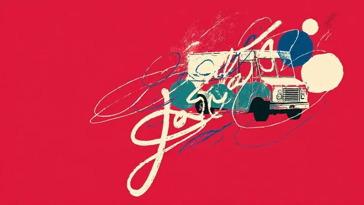 Delivery van illustration.