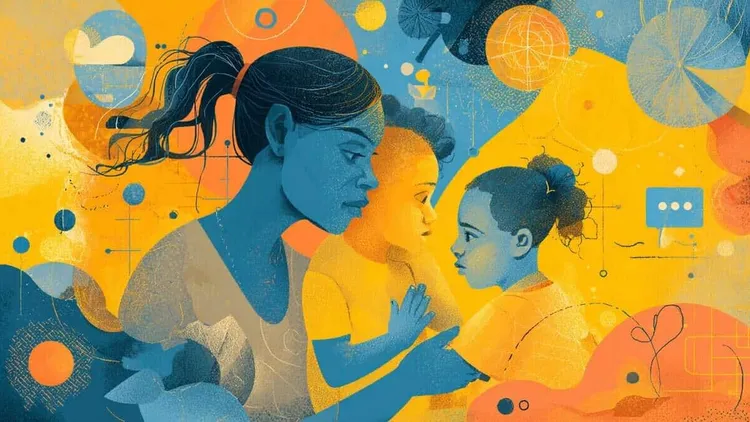 Mother and child in a caring moment, Social Europe.