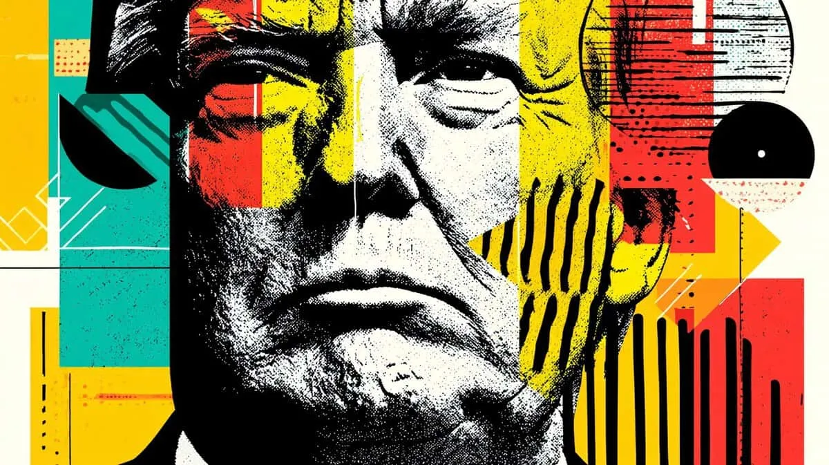 Contemporary artwork of a man's face.