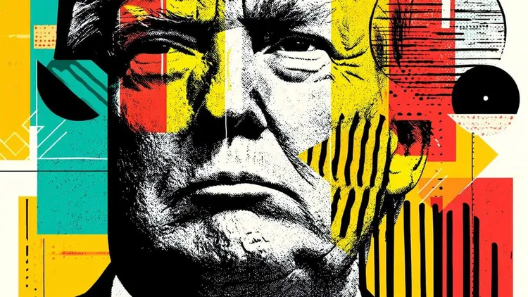 Contemporary artwork of a man's face.