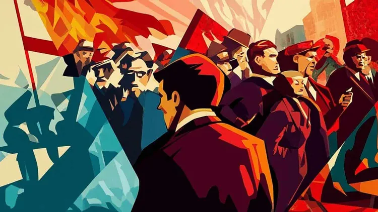 Protesters and police at a demonstration, Social Europe.