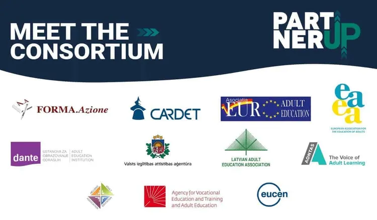 Meet the consortium members for PartnerUp project, European adult education organisations.