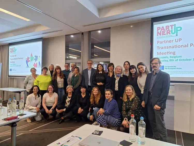 Group photo of participants at the Partner Up meeting in Brussels.