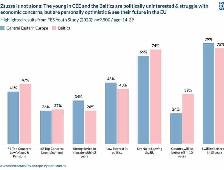 Bar chart showing youth attitudes in Central Eastern Europe and Balt.